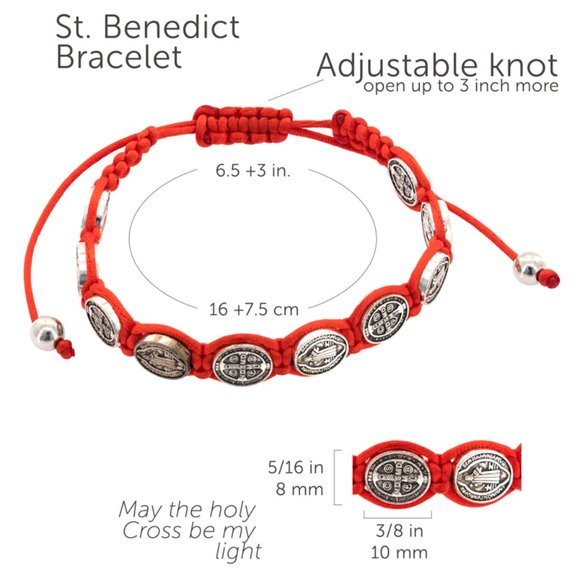Benedictine Bracelet-  Adjustable - Includes 3 bracelets- one each style - Picture 13 of 13